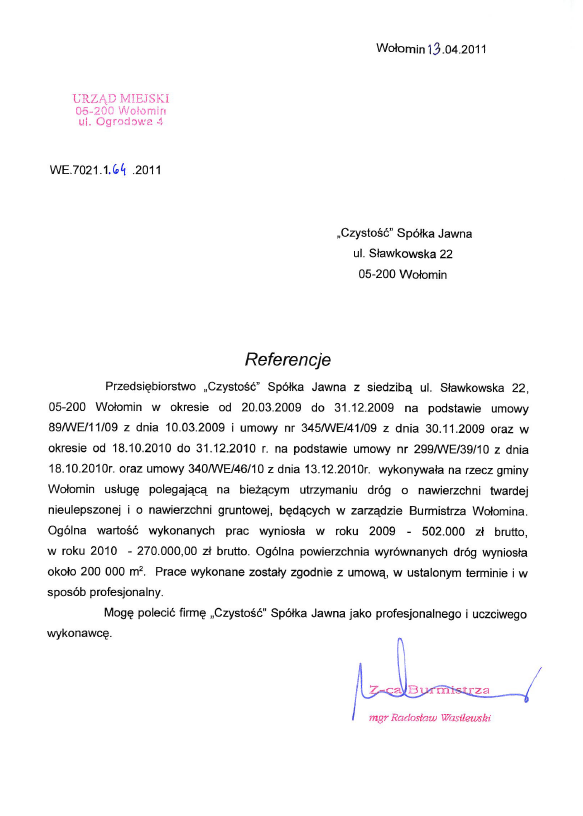 Referencja PRZED 2011